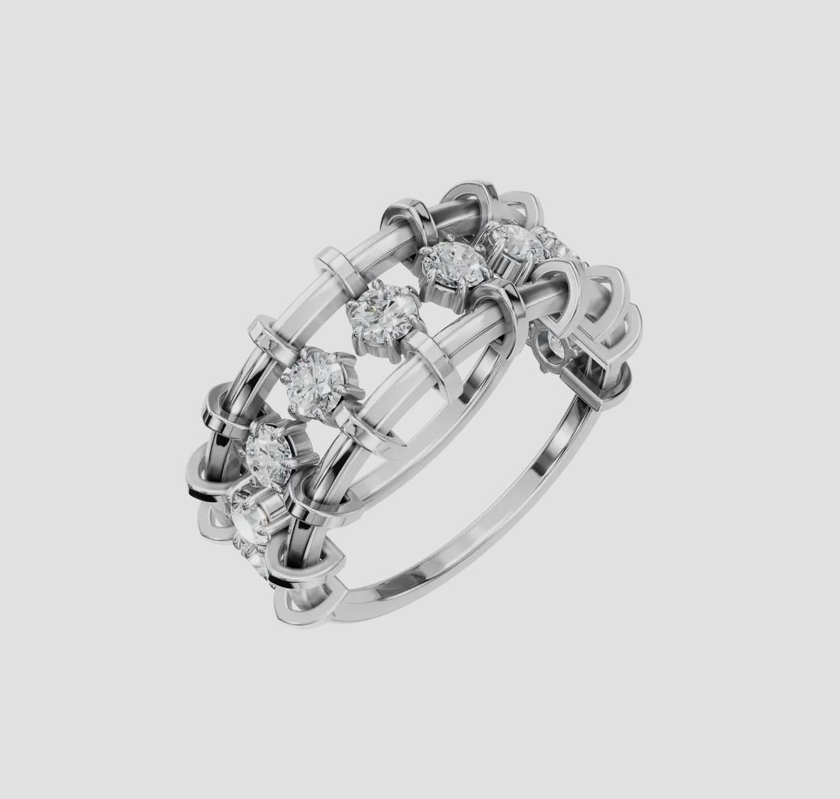 14K Gold Diamond Cage Ring (.70ctw Lab Grown), alternate view 7