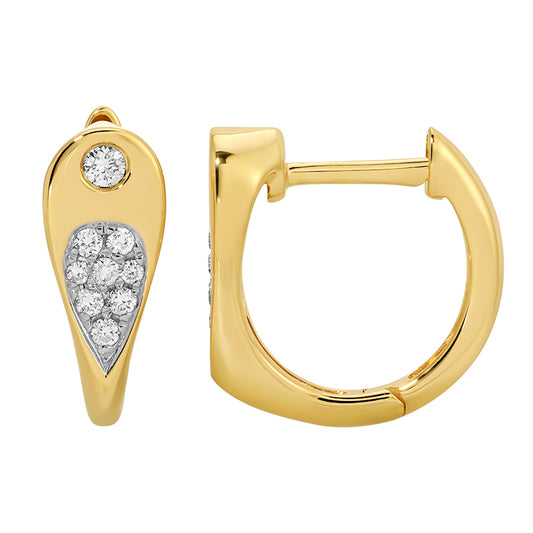 14k Gold Diamond Cluster Pear Earrings