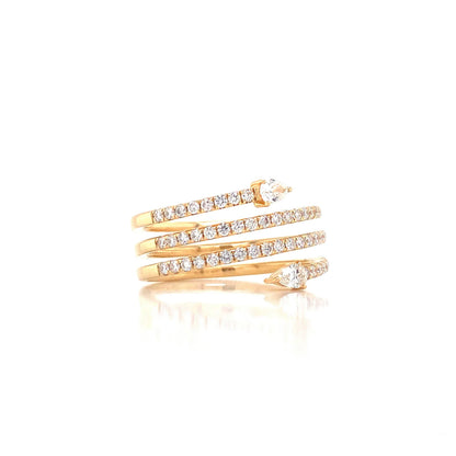 14K Gold Diamond Spiral Ring, alternate view 2