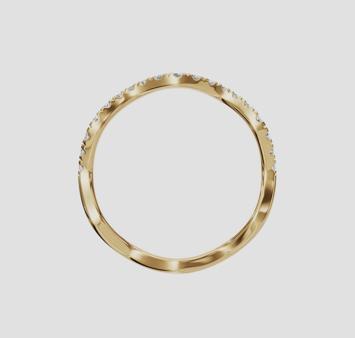 14K Gold Diamond Wave Stackable Ring 0.266ctw - Lab Grown, alternate view 4