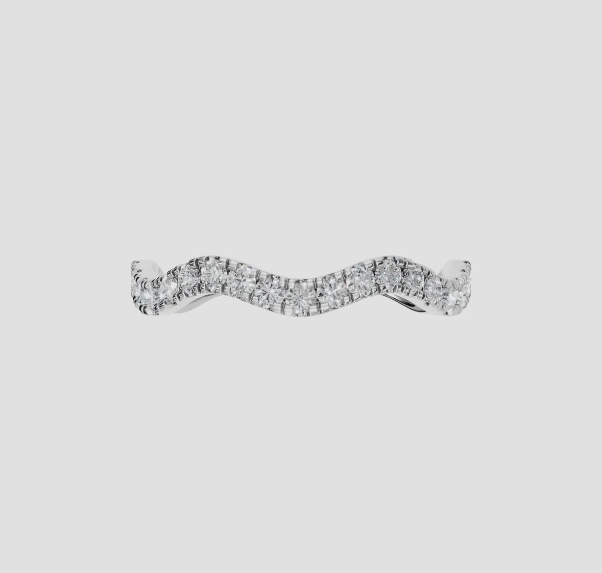 14K Gold Diamond Wave Stackable Ring 0.266ctw - Lab Grown, alternate view 5