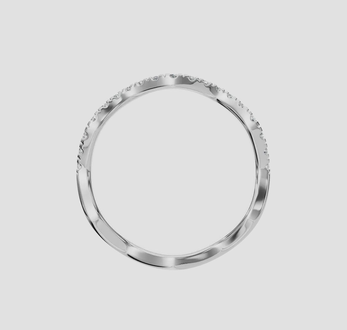 14K Gold Diamond Wave Stackable Ring 0.266ctw - Lab Grown, alternate view 8