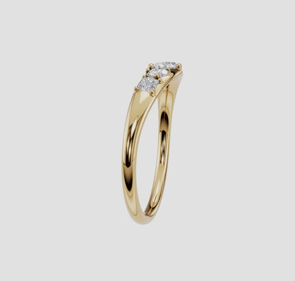 14K Gold Dome Multi-Shape Diamond Ring (.32ctw Lab Grown), alternate view 2