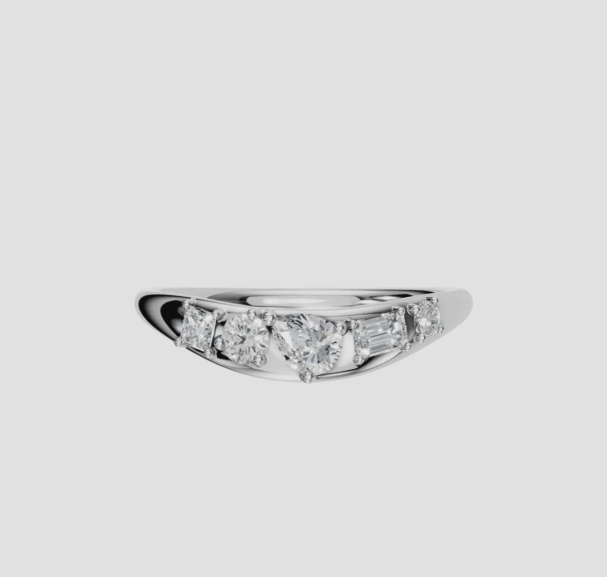 14K Gold Dome Multi-Shape Diamond Ring (.32ctw Lab Grown), alternate view 5