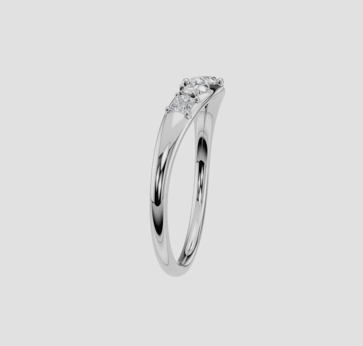 14K Gold Dome Multi-Shape Diamond Ring (.32ctw Lab Grown), alternate view 6
