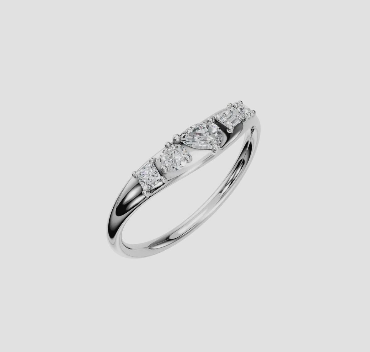 14K Gold Dome Multi-Shape Diamond Ring (.32ctw Lab Grown), alternate view 7