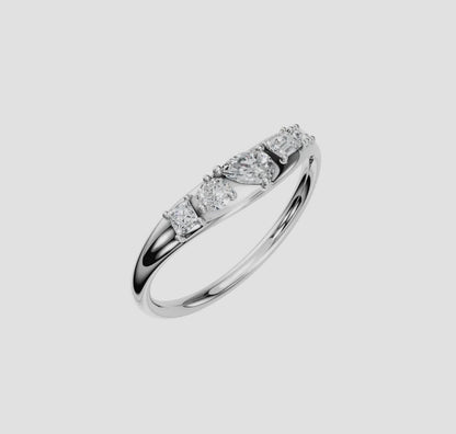 14K Gold Dome Multi-Shape Diamond Ring (.32ctw Lab Grown), alternate view 7