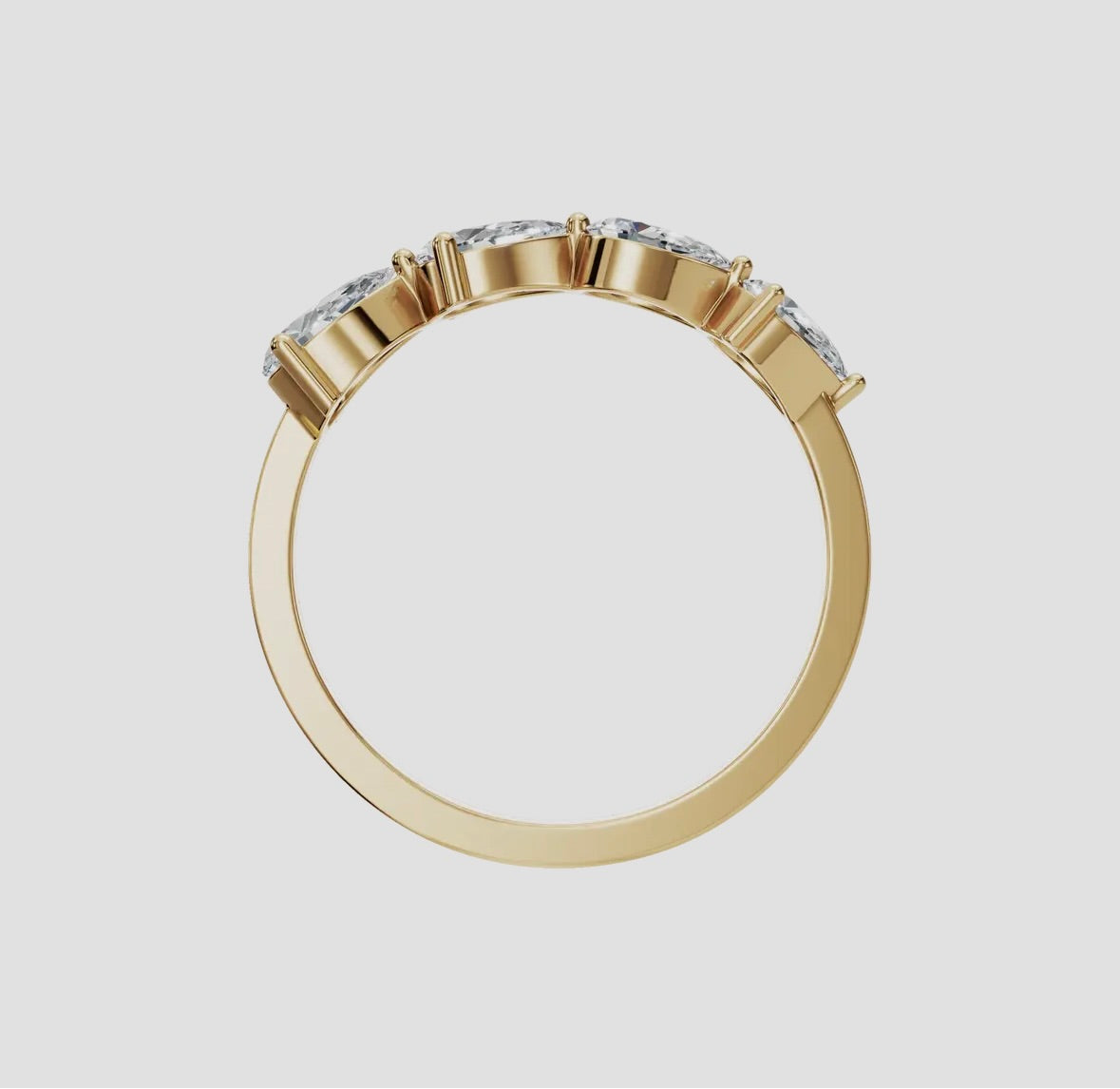 14k Gold Pear Cut Lab Diamond Ring (0.70ctw), alternate view 2