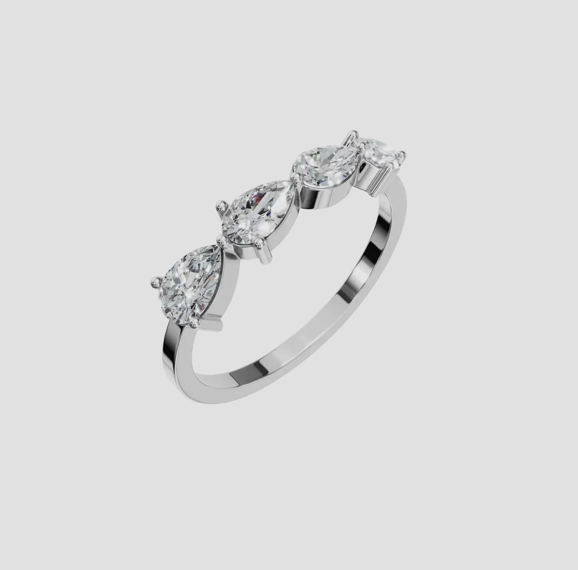 14k Gold Pear Cut Lab Diamond Ring (0.70ctw), alternate view 3
