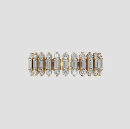 14k Gold Round & Baguette Lab Diamond Half Eternity Ring (0.55ct), alternate view 2