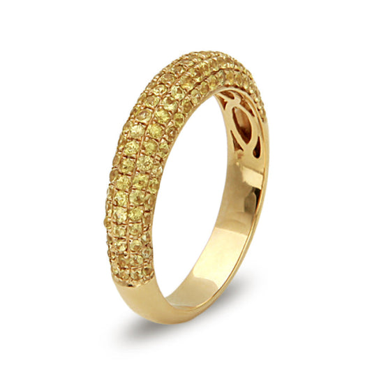 14k Gold Yellow Sapphire & Diamond Band