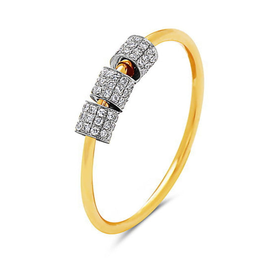 14k Two-Tone Gold Sliding Diamond Rondelle Ring