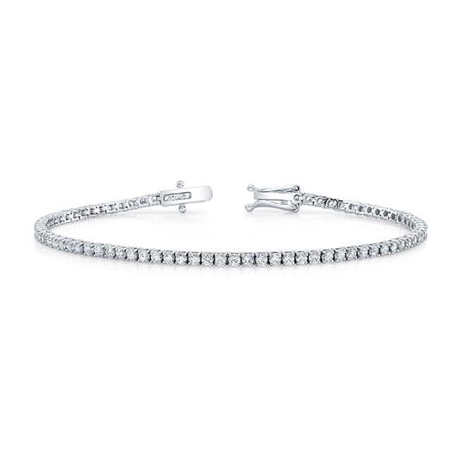 14K WG 1.85 Ct. Lab Grown Diamond Prong Set Tennis Bracelet 7” - Susan Blake Jewelry
