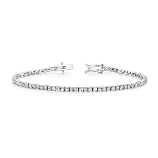 14K WG 1.85 Ct. Lab Grown Diamond Prong Set Tennis Bracelet 7” - Susan Blake Jewelry