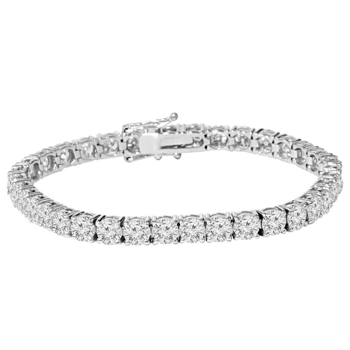 14K white gold 7.91 Ct. Lab Grown Diamond Prong Set Tennis Bracelet 7”