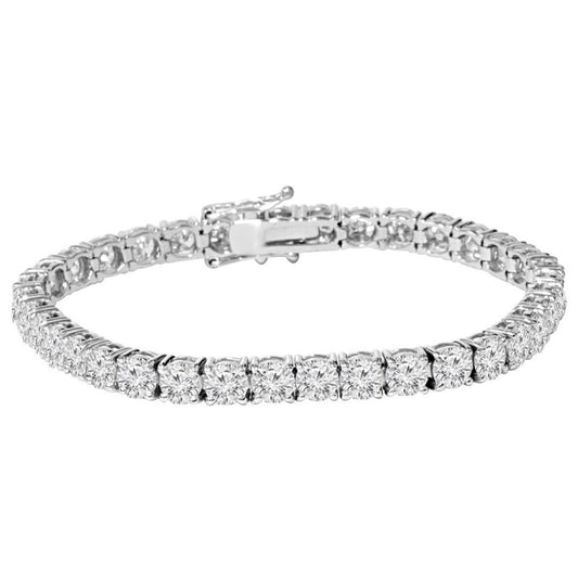 14K white gold 9.02 Ct. Lab Grown Diamond Prong Set Tennis Bracelet 7”