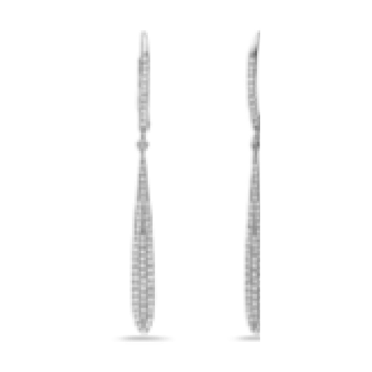 14K White Gold Diamond Pavé Tapered Drop Earrings - 0.33 ctw
