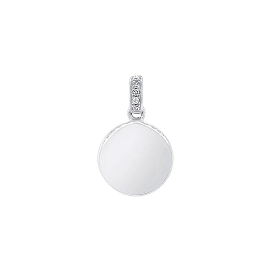14K White Gold Diamond Pendant