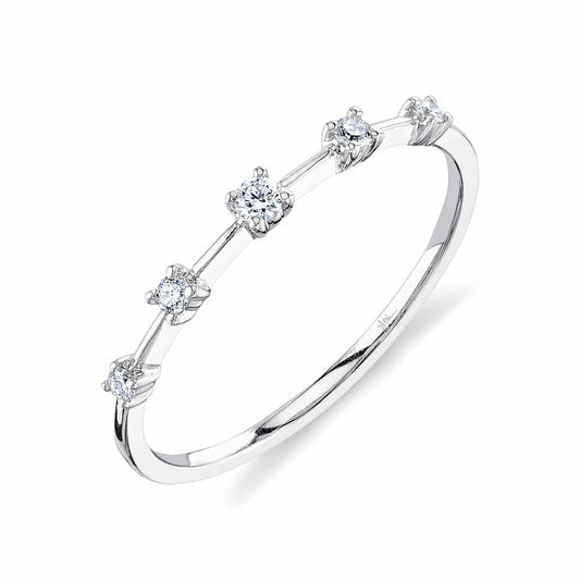 14K White Gold Diamond Ring 0.10 CTW