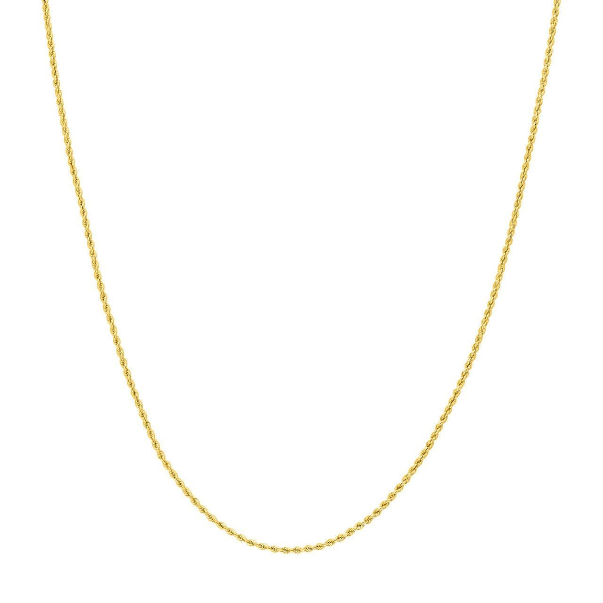 14K Yellow Gold 1.8mm Light Rope Chain with Lobster Lock