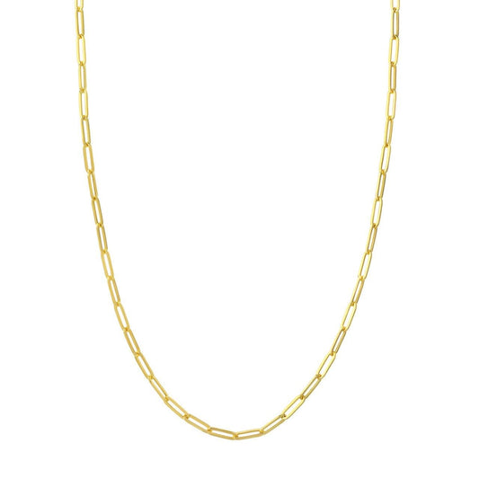 14K Yellow Gold 3.80mm Paperclip Chain with Pear Lock - Susan Blake Jewelry