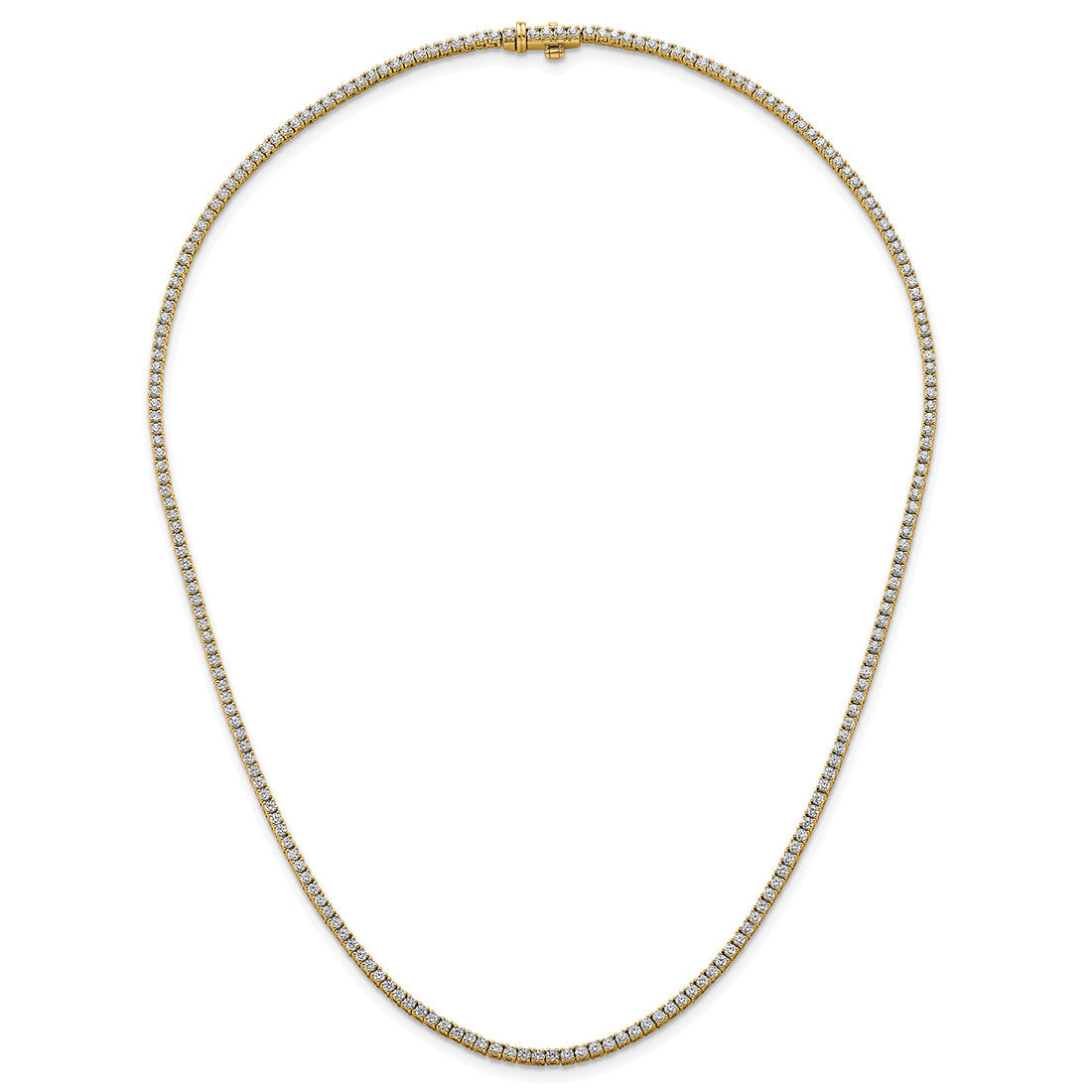 14K Yellow Gold 5.5Ct. Lab Grown Diamond Prong Set Tennis Necklace (F VS2)