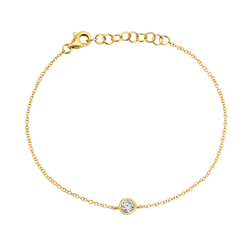 14k Yellow Gold Bezel Lab Diamond Bracelet