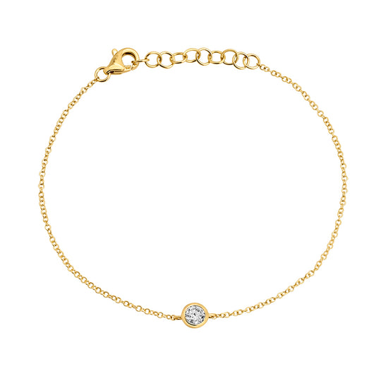 14k Yellow Gold Bezel Lab Diamond Bracelet