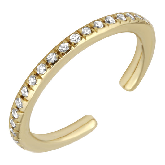 14k Yellow Gold Diamond Basic Ear Cuff Single