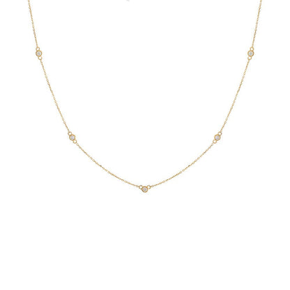 14K Yellow Gold Diamond By the Yard Necklace (0.20 ctw)
