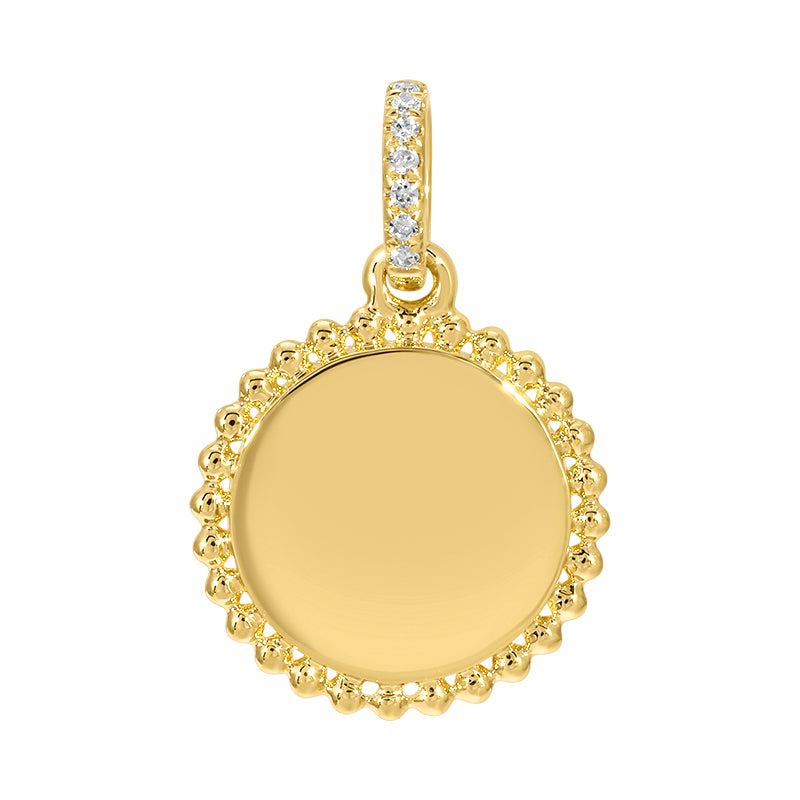 14k Yellow Gold Diamond Charm with Movable Bail – 0.02 CT