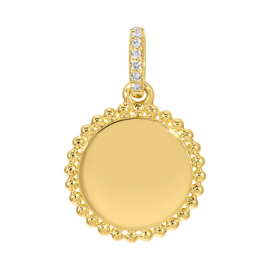 14k Yellow Gold Diamond Charm with Movable Bail – 0.02 CT