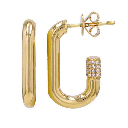 14K Yellow Gold Diamond Earrings