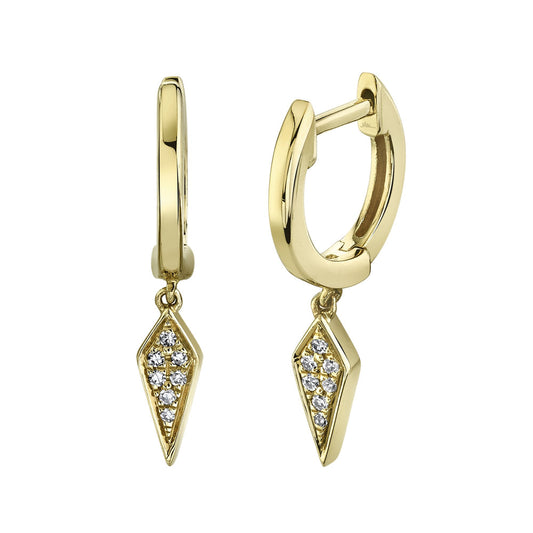 14K Yellow Gold Diamond Huggie Earrings 0.04 CTW
