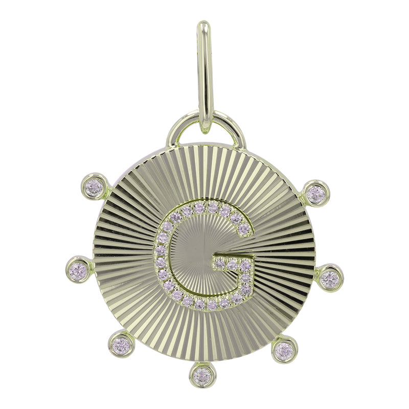 14K Yellow Gold Diamond Letter G Enhancer Charm