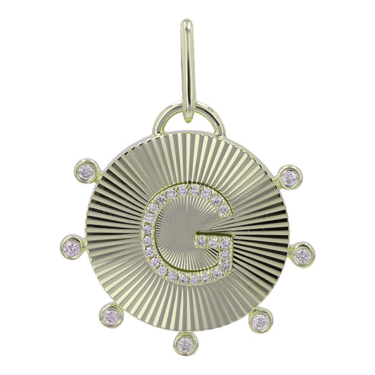 14K Yellow Gold Diamond Letter G Enhancer Charm