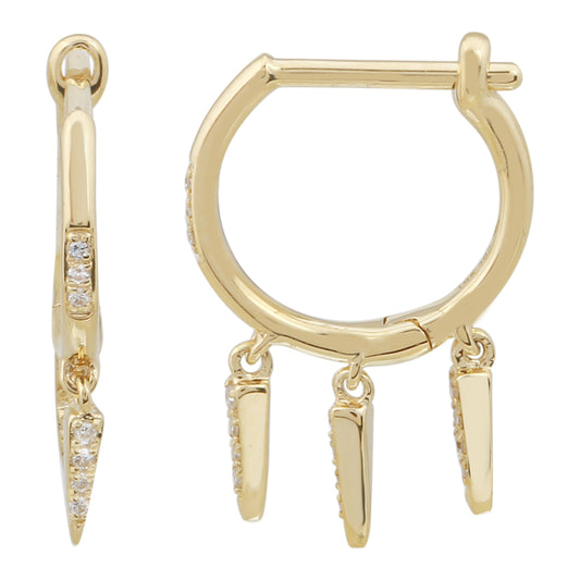 14k Yellow Gold Diamond Mini Drop Earrings – 0.07 CT