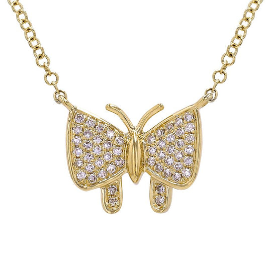 14k Yellow Gold Diamond Necklace – 0.11 CT