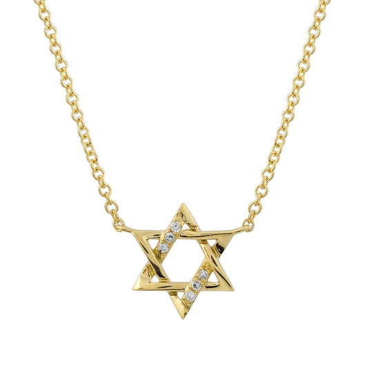 14k Yellow Gold Diamond Necklace – 10mm and 0.02 CT