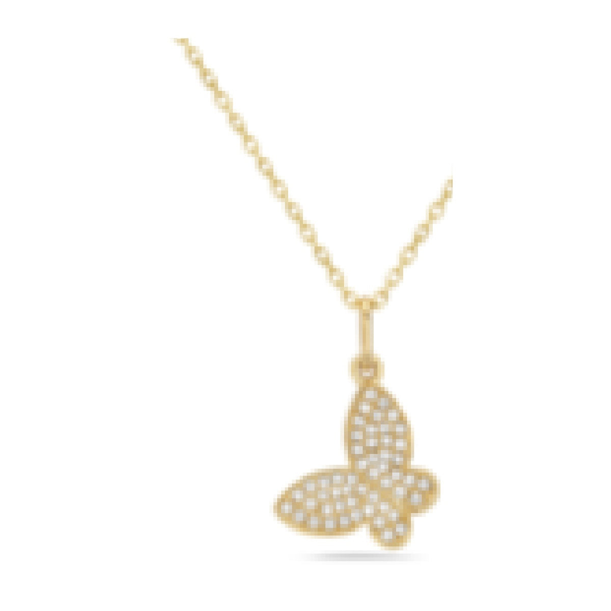 14K Yellow Gold Diamond Pavé Butterfly Pendant - 0.13 ctw