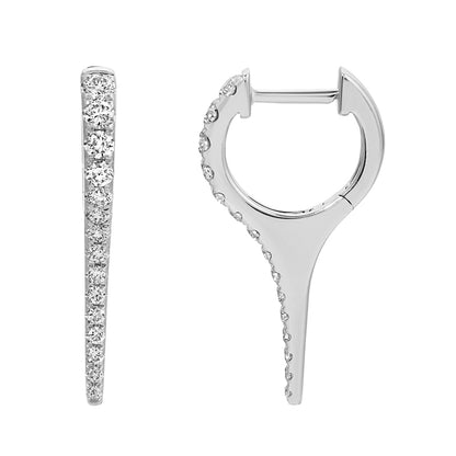 14k Yellow Gold Diamond Spike Huggie Earrings and Medium, alternate view 2