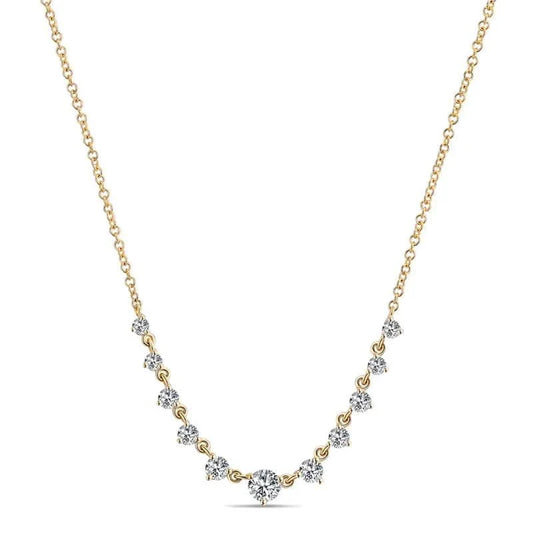 14K Yellow Gold Graduated Diamond Necklace