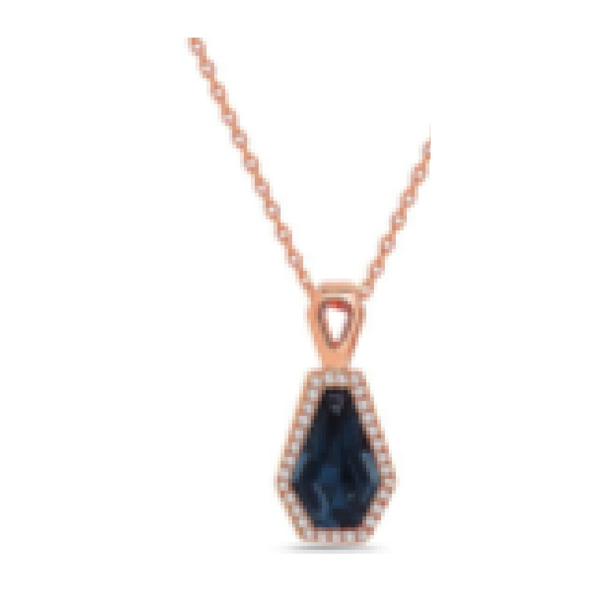 14K Yellow Gold London Blue Topaz & Diamond Geometric Pendant - 0.08 ctw
