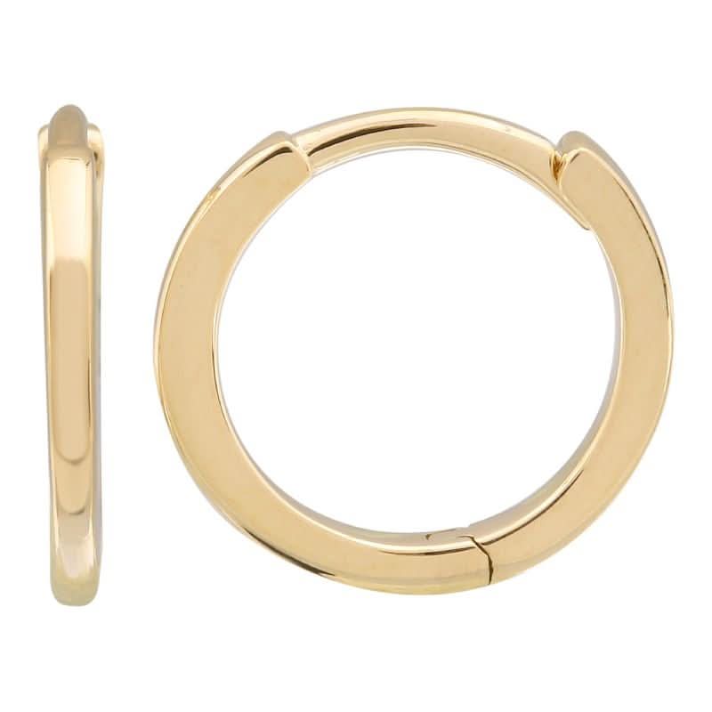 14k Yellow Gold Mini Round Eternity Huggie Earrings