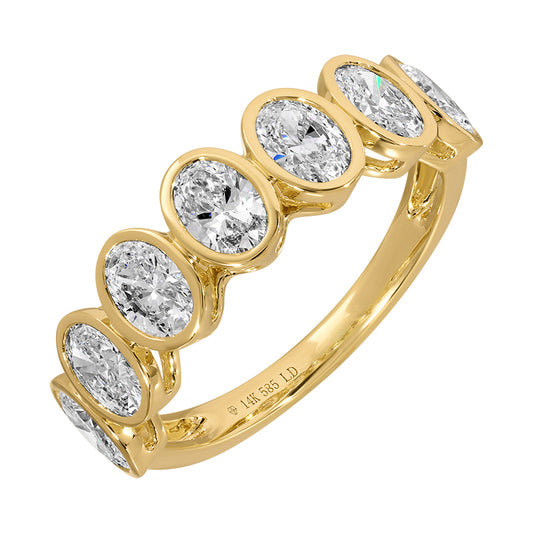 14k Yellow Gold Oval Lab Diamond Ring