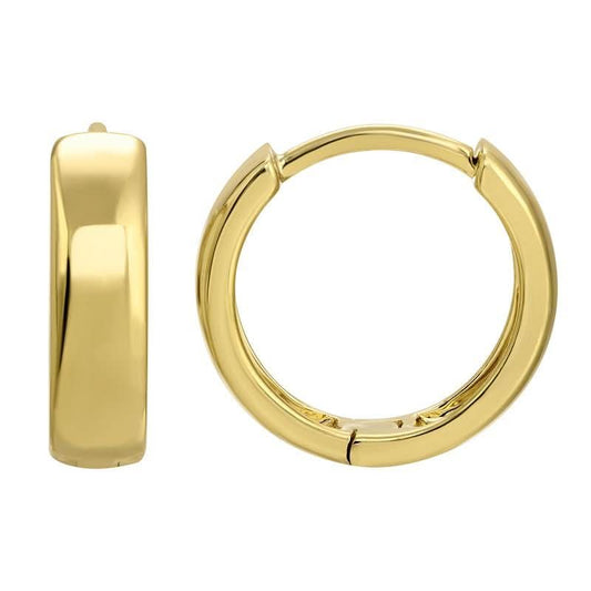 14K Yellow Gold Plain Huggies