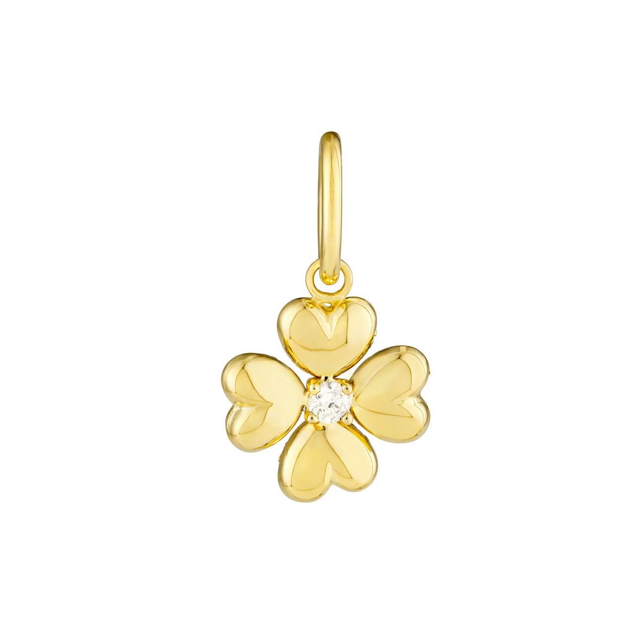 14K Yellow Gold Puff Flower Charm - Susan Blake Jewelry