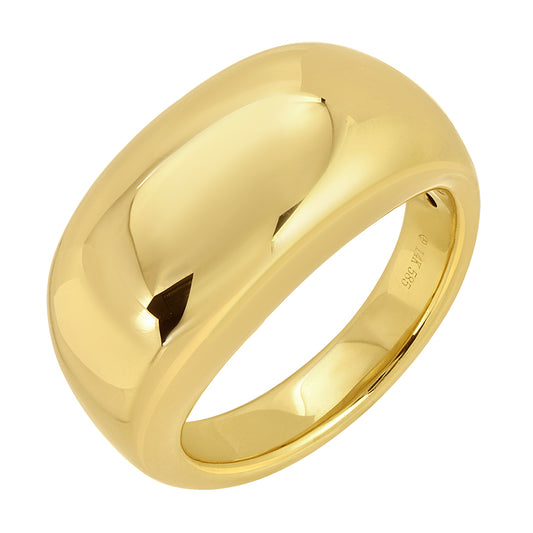 14k Yellow Gold Puffy Dome Ring