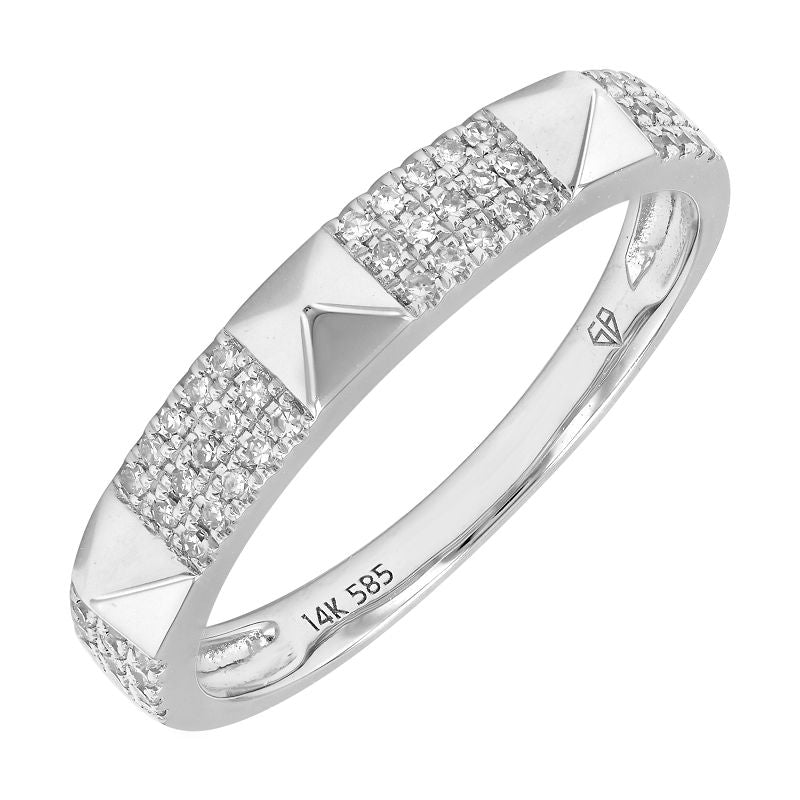 14k Yellow Gold Pyramid Diamond Ring (3mm), alternate view 2