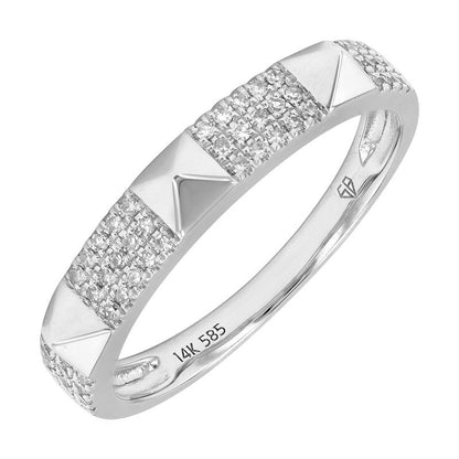 14k Yellow Gold Pyramid Diamond Ring (3mm), alternate view 2